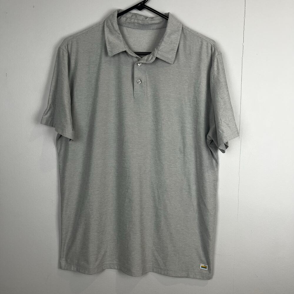 Vuori Medium no tag light gray short sleeve polo FLAW